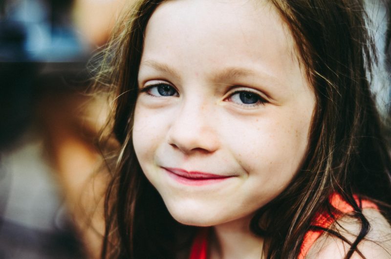 small girl with long brown hair